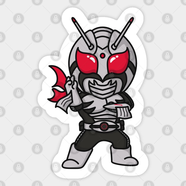 Kamen Rider Super-1 Chibi Style Kawaii Sticker by The Toku Verse